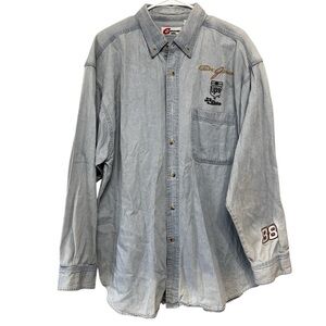 Competitors View Vintage Dale Jarrett 88 NASCAR Denim Button Down UPS Racing XL